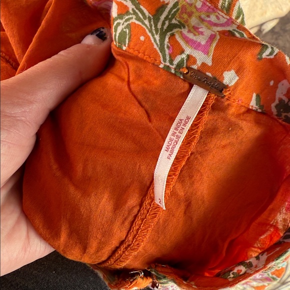 Free people mini skirt floral fully lined side zip - Picture 4 of 4